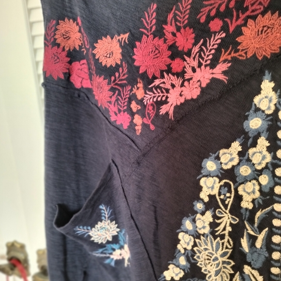 Coldwater Creek Open Front Embroidered Long Kimono Vest 100% Cotton XL Pockets - Picture 5 of 13